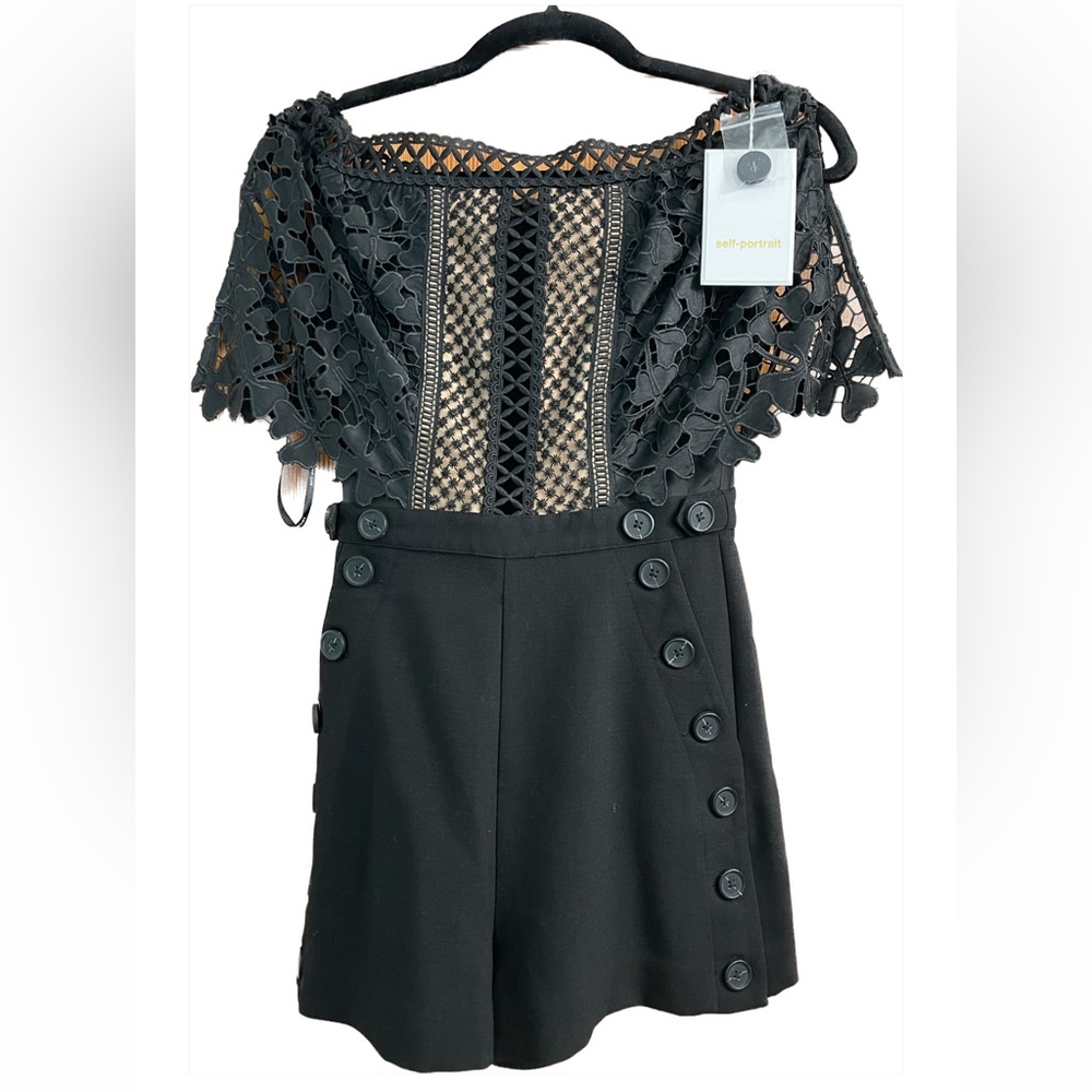 Self-Portrait black Romper